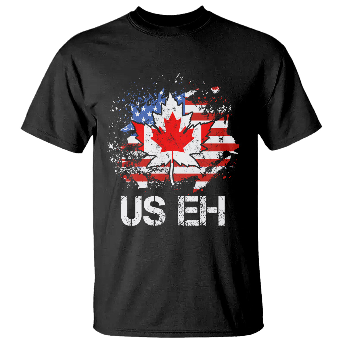 America Canada T Shirt Funny US EH Maple Leaf Canadian American Flag Canada's Day - Wonder Print Shop