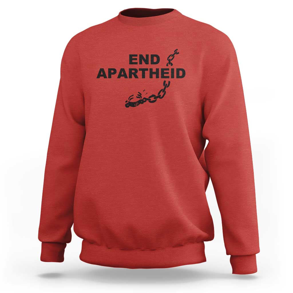 End Apartheid Human Rights Sweatshirt Broken Chain Social Justice Activist