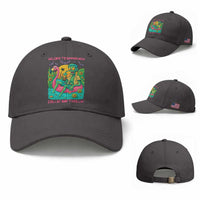 Summerween Zombie Pool Party Baseball Cap Chillin and Thrillin Flamingo Float Summer Halloween
