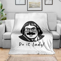Funny Do It Lady Throw Blanket Mustache Guy Meme Parody - Wonder Print Shop