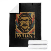 Funny Do It Lady Vintage Throw Blanket Retro 70s Mustache Guy Meme Parody - Wonder Print Shop