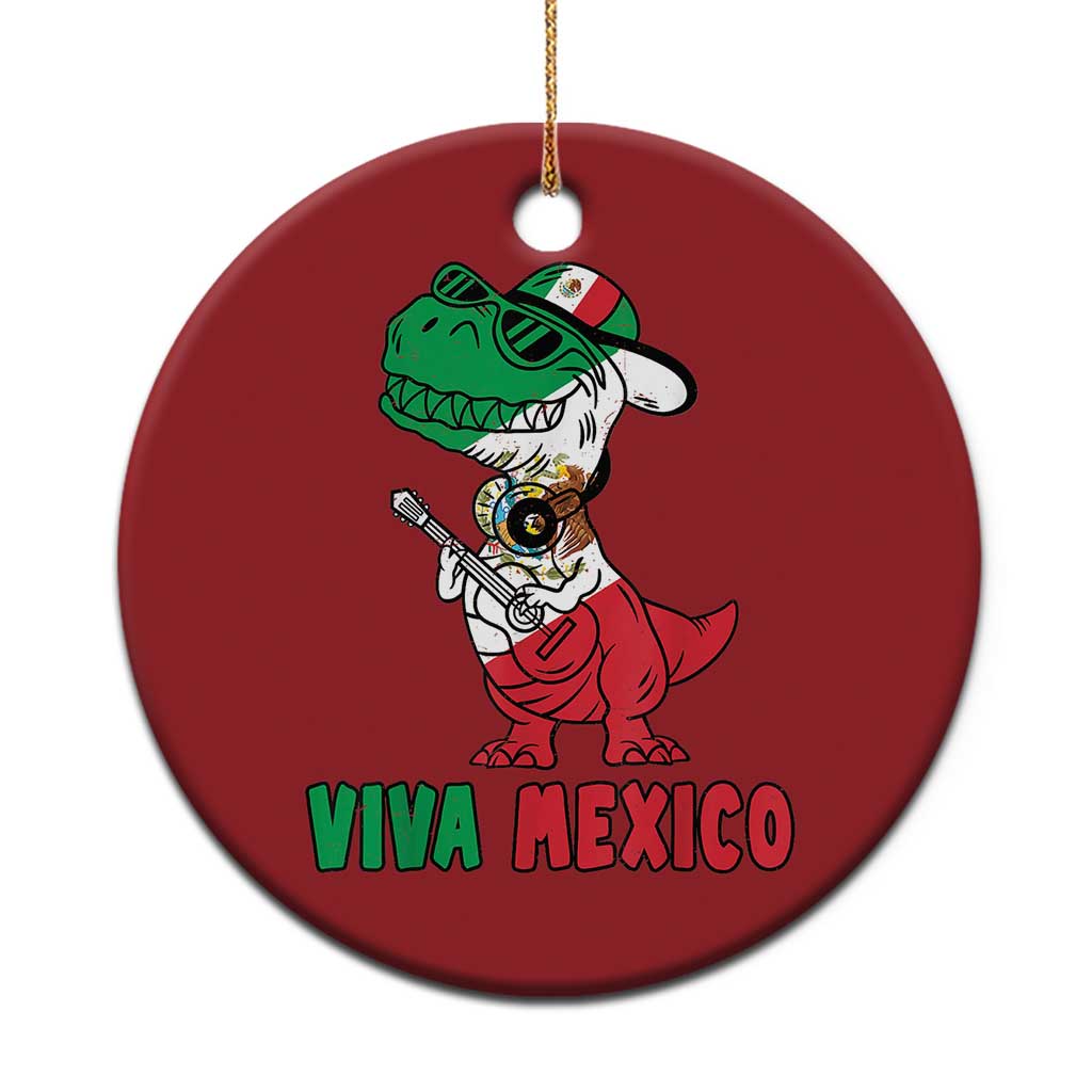 Viva Mexico Christmas Ornament Funny Mexican Dance Dinosaur Hispanic Heritage - Wonder Print Shop