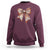 Coquette Bow Pumpkin American Football Sweatshirt Retro Thanksgiving Autumn Vibe - Wonder Print Shop