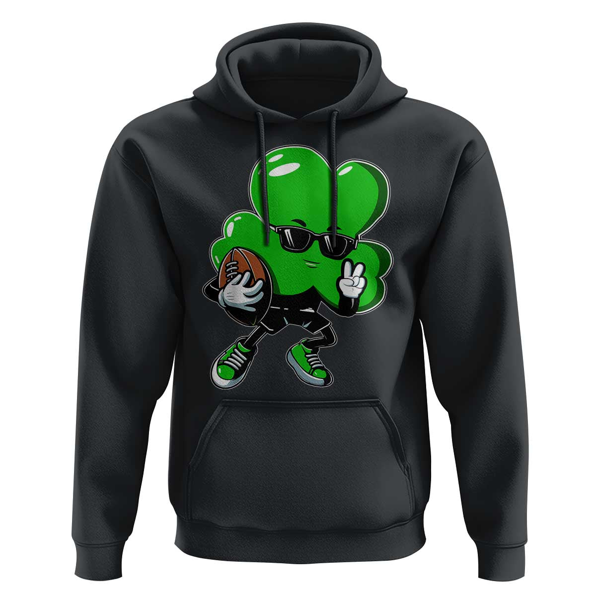 St Patricks Day Shamrock Playing Football Hoodie Cute Gift for Sports Lovers