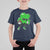 St Patricks Day Shamrock Playing Football T Shirt For Kid Cute Gift for Sports Lovers