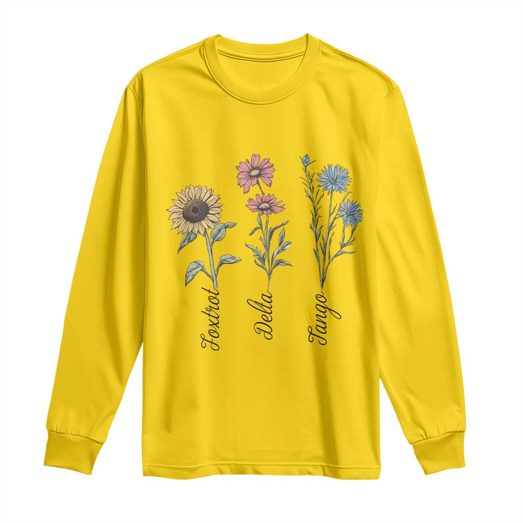Floral FDT Foxtrot Delta Tango Long Sleeve Shirt Funny Offensive Retro