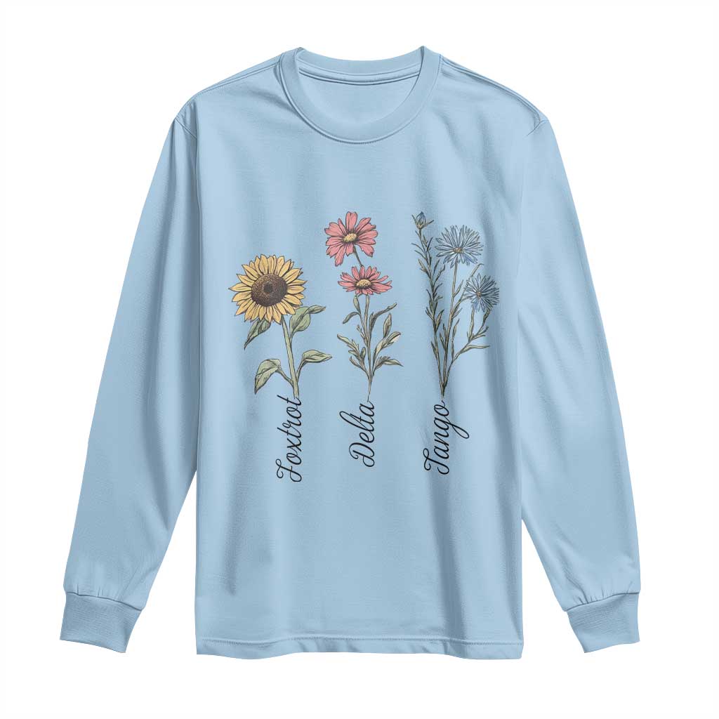 Floral FDT Foxtrot Delta Tango Long Sleeve Shirt Funny Offensive Retro