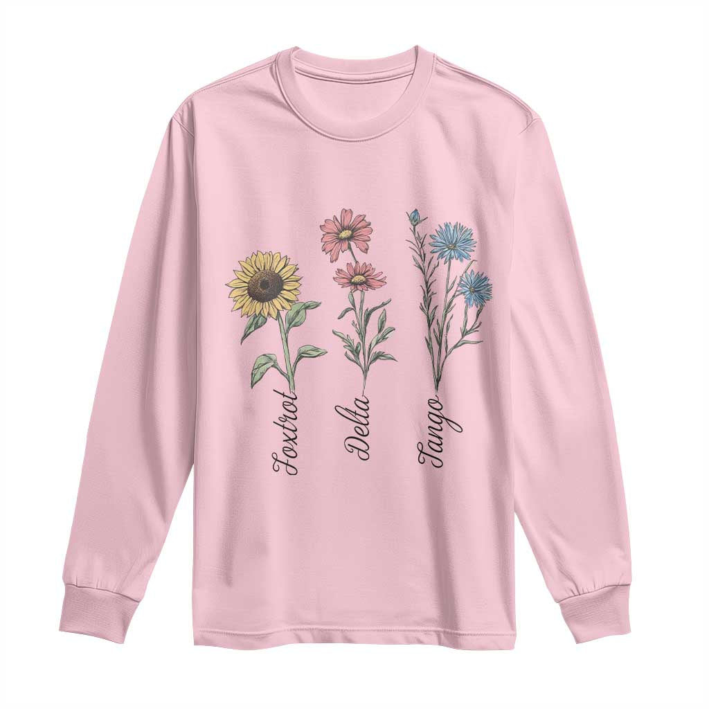 Floral FDT Foxtrot Delta Tango Long Sleeve Shirt Funny Offensive Retro