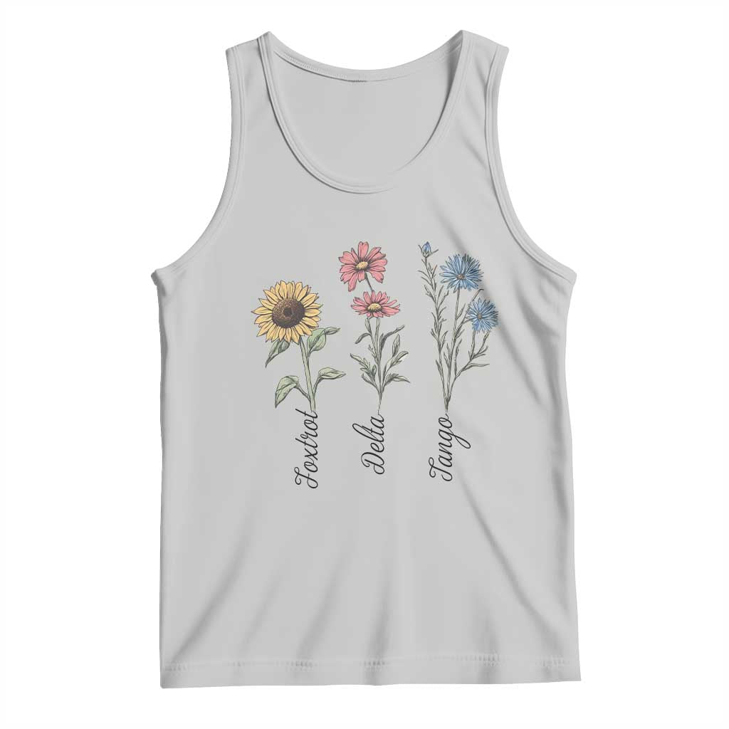 Floral FDT Foxtrot Delta Tango Tank Top Funny Offensive Retro