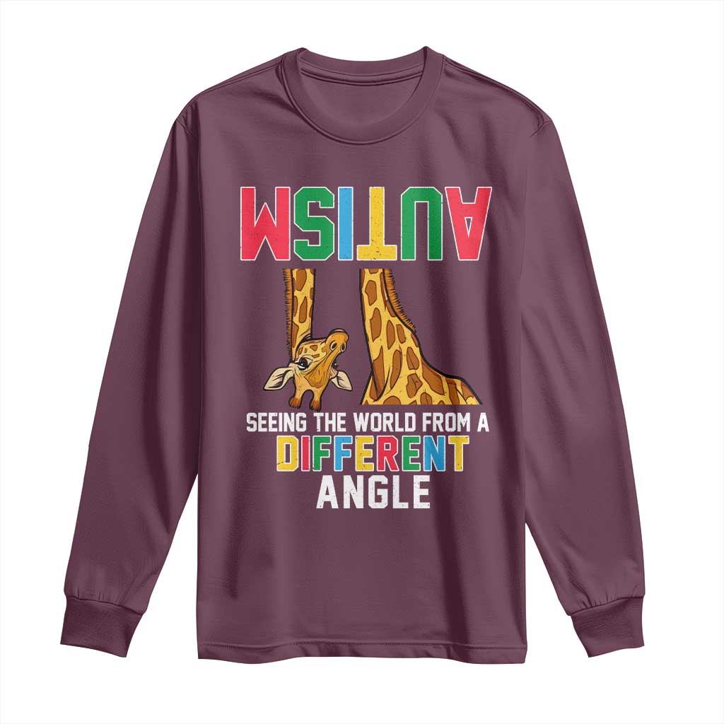 Giraffe Autism Awareness Long Sleeve Shirt Seeing World Different Angle