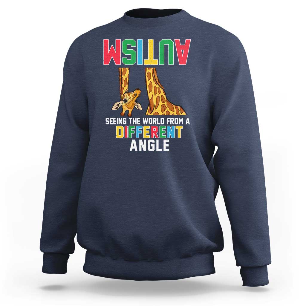 Giraffe Autism Awareness Sweatshirt Seeing World Different Angle