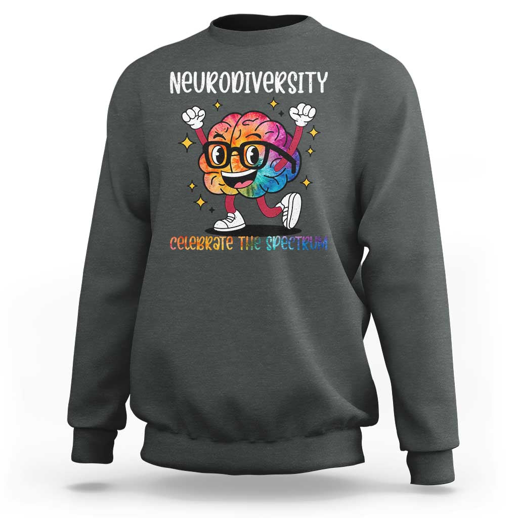 Neurodiversity Brain Sweatshirt Celebrate The Spectrum Autism Acceptance ASD ADHD