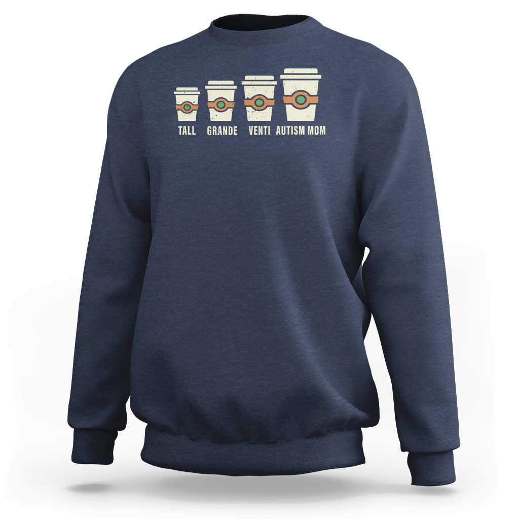 Funny Autism Mom Sweatshirt Coffee Support Autistic