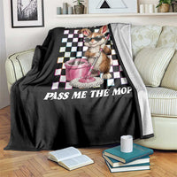 Hip Hop Easter Bunny Cleaning Pun Throw Blanket Funny Rabbit with Mop