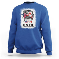 Royal blue crewneck sweatshirt with back U.S. EH graphic print