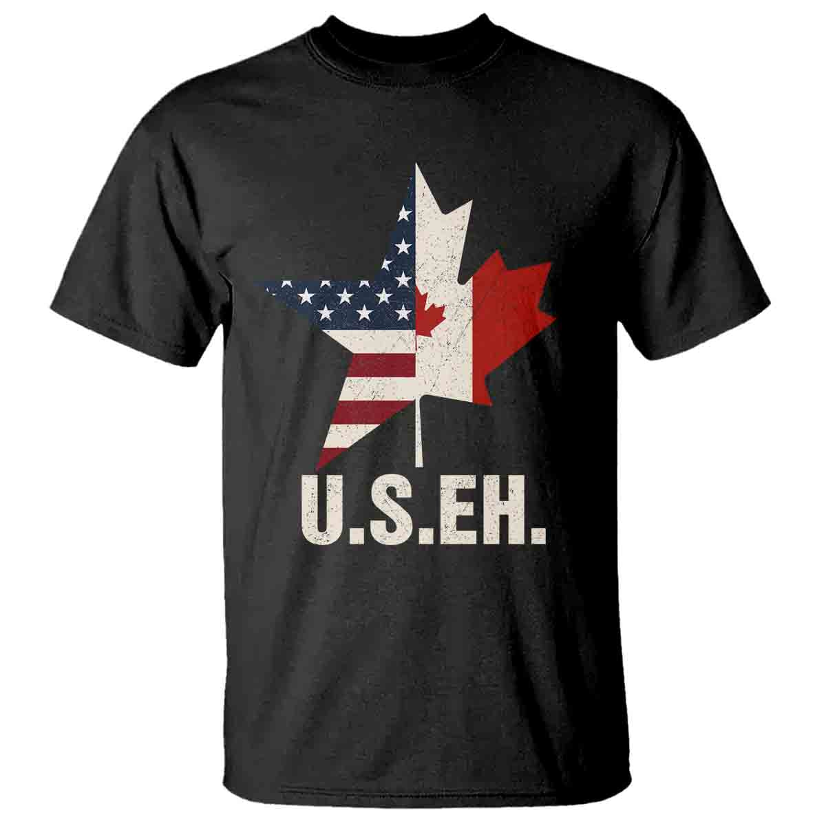 Funny American Canadan T Shirt US EH Canada Maple Leaf America Star Flag - Wonder Print Shop