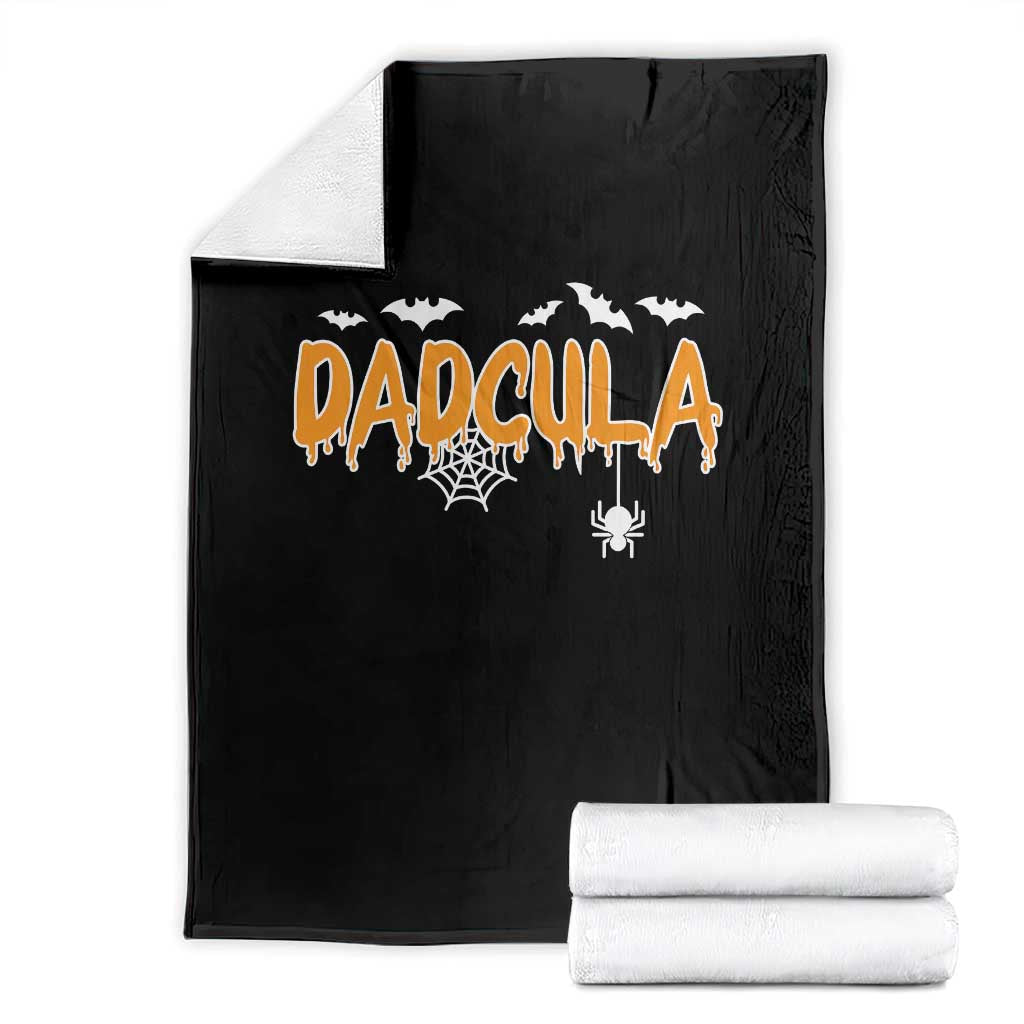 Dadcula Funny Vampire Dad Throw Blanket Spiderweb Spooky Halloween