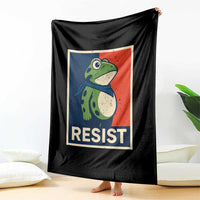 Portland 2025 Protest Throw Blanket Frog Resist Against Pepper Spray - Wonder Print Shop