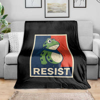 Portland 2025 Protest Throw Blanket Frog Resist Against Pepper Spray - Wonder Print Shop