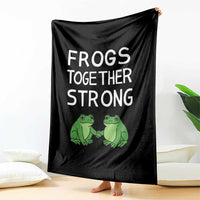 Frogs Together Strong Throw Blanket Free Portland Oregon Unity Meme - Wonder Print Shop