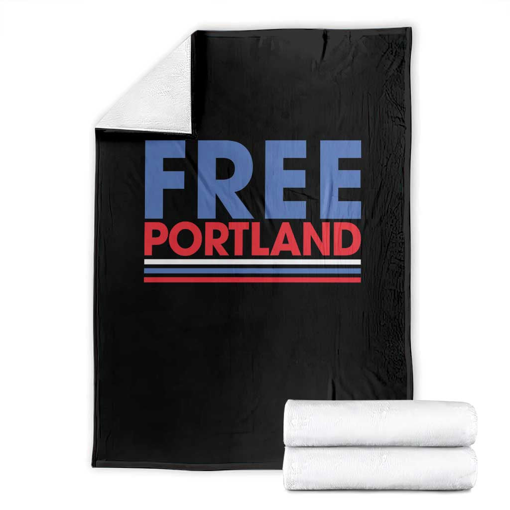Free Portland Bold Patriotic Throw Blanket Red White and Blue Protest Statement - Wonder Print Shop