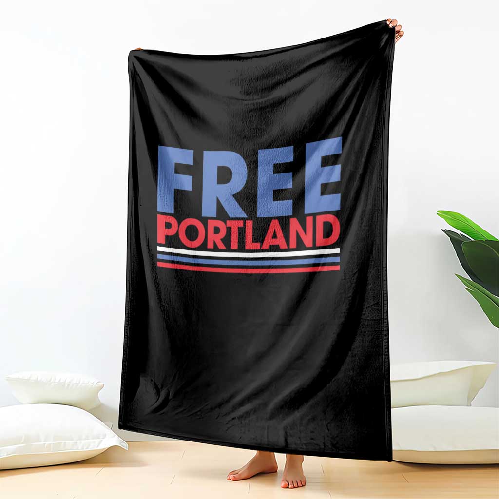 Free Portland Bold Patriotic Throw Blanket Red White and Blue Protest Statement - Wonder Print Shop