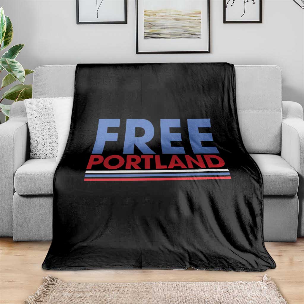 Free Portland Bold Patriotic Throw Blanket Red White and Blue Protest Statement - Wonder Print Shop