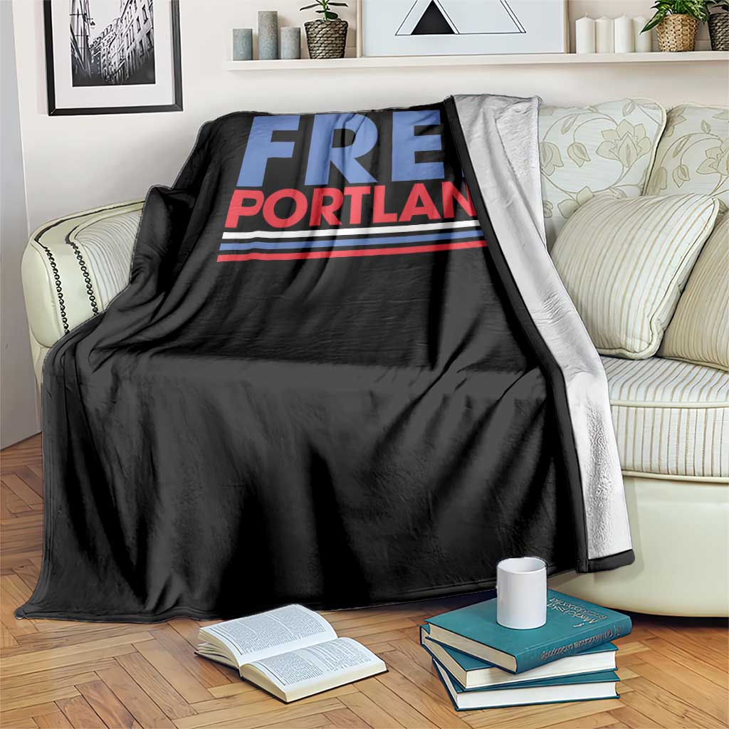 Free Portland Bold Patriotic Throw Blanket Red White and Blue Protest Statement - Wonder Print Shop
