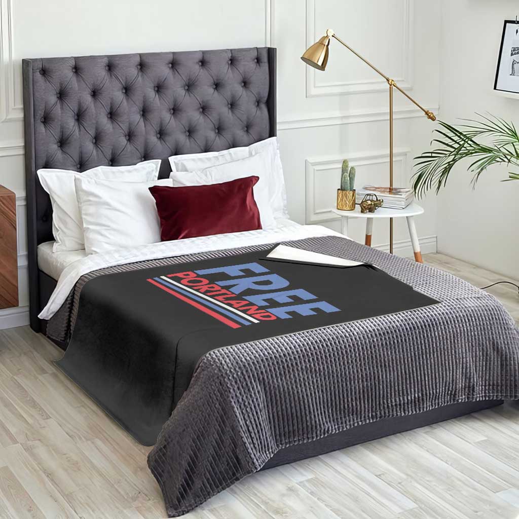 Free Portland Bold Patriotic Throw Blanket Red White and Blue Protest Statement - Wonder Print Shop