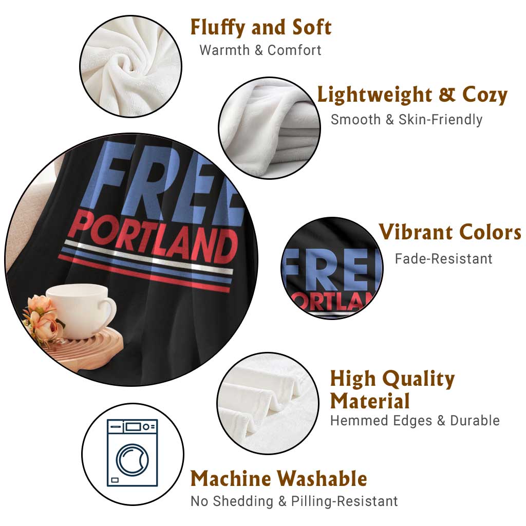 Free Portland Bold Patriotic Throw Blanket Red White and Blue Protest Statement - Wonder Print Shop