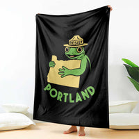 Portland Frog Resist Throw Blanket Oregon Map Vintage Graphic - Wonder Print Shop