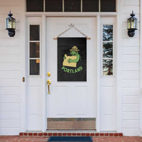 Portland Frog Resist Garden Flag Oregon Map Vintage Graphic - Wonder Print Shop