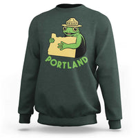 Portland Frog Resist Sweatshirt Oregon Map Vintage Graphic - Wonder Print Shop