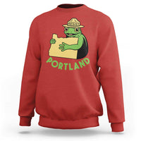 Portland Frog Resist Sweatshirt Oregon Map Vintage Graphic - Wonder Print Shop