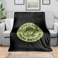 Portland Frog Brigade Throw Blanket Peace Frog Protest Badge - Wonder Print Shop