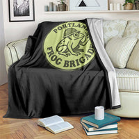 Portland Frog Brigade Throw Blanket Peace Frog Protest Badge - Wonder Print Shop