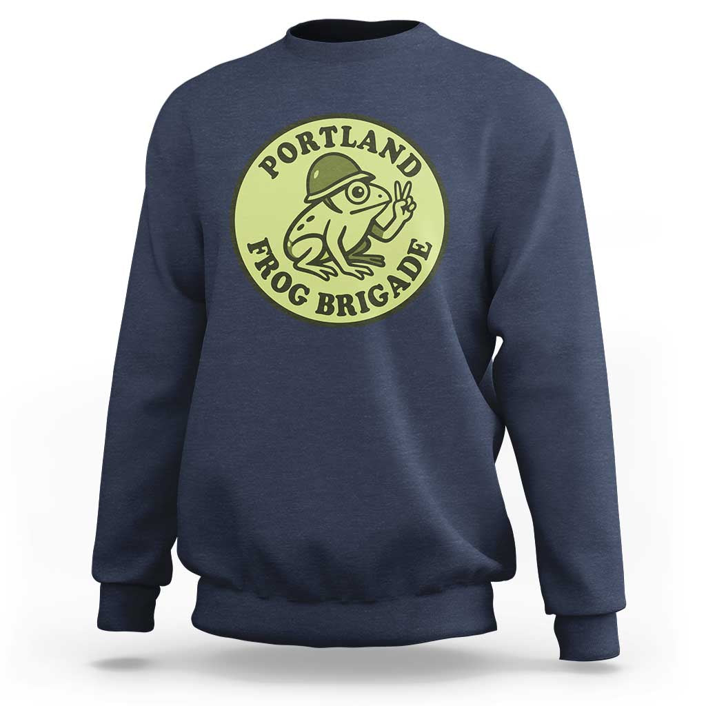Portland Frog Brigade Sweatshirt Peace Frog Protest Badge - Wonder Print Shop
