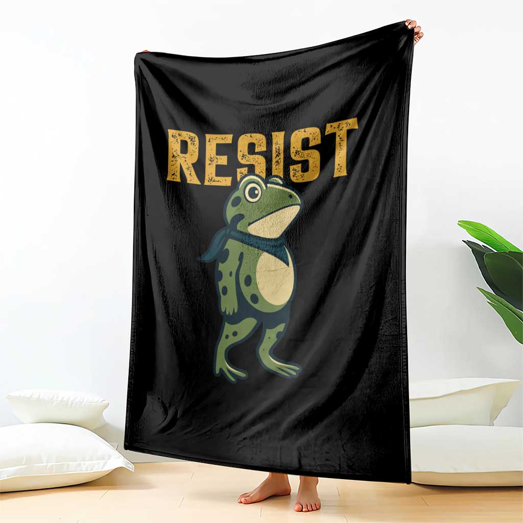 Resist Frog Protest Throw Blanket Free Portland Political Satire - Wonder Print Shop