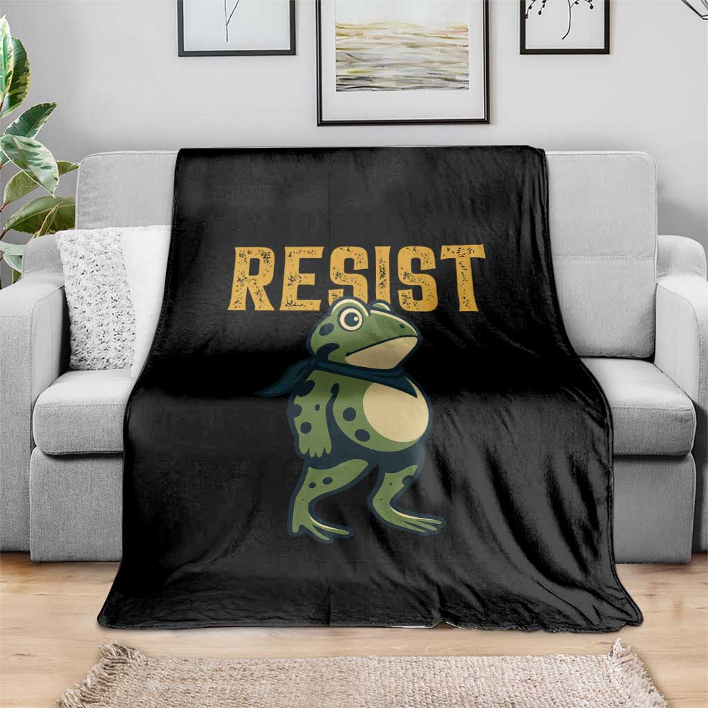 Resist Frog Protest Throw Blanket Free Portland Political Satire - Wonder Print Shop
