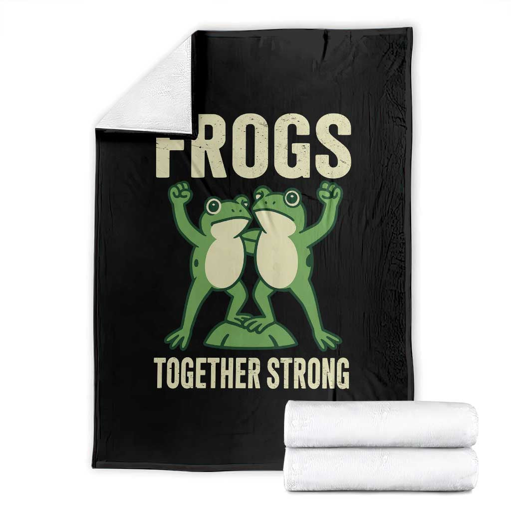 Frogs Together Strong Throw Blanket Portland Frog Protest United We Ribbit - undefined