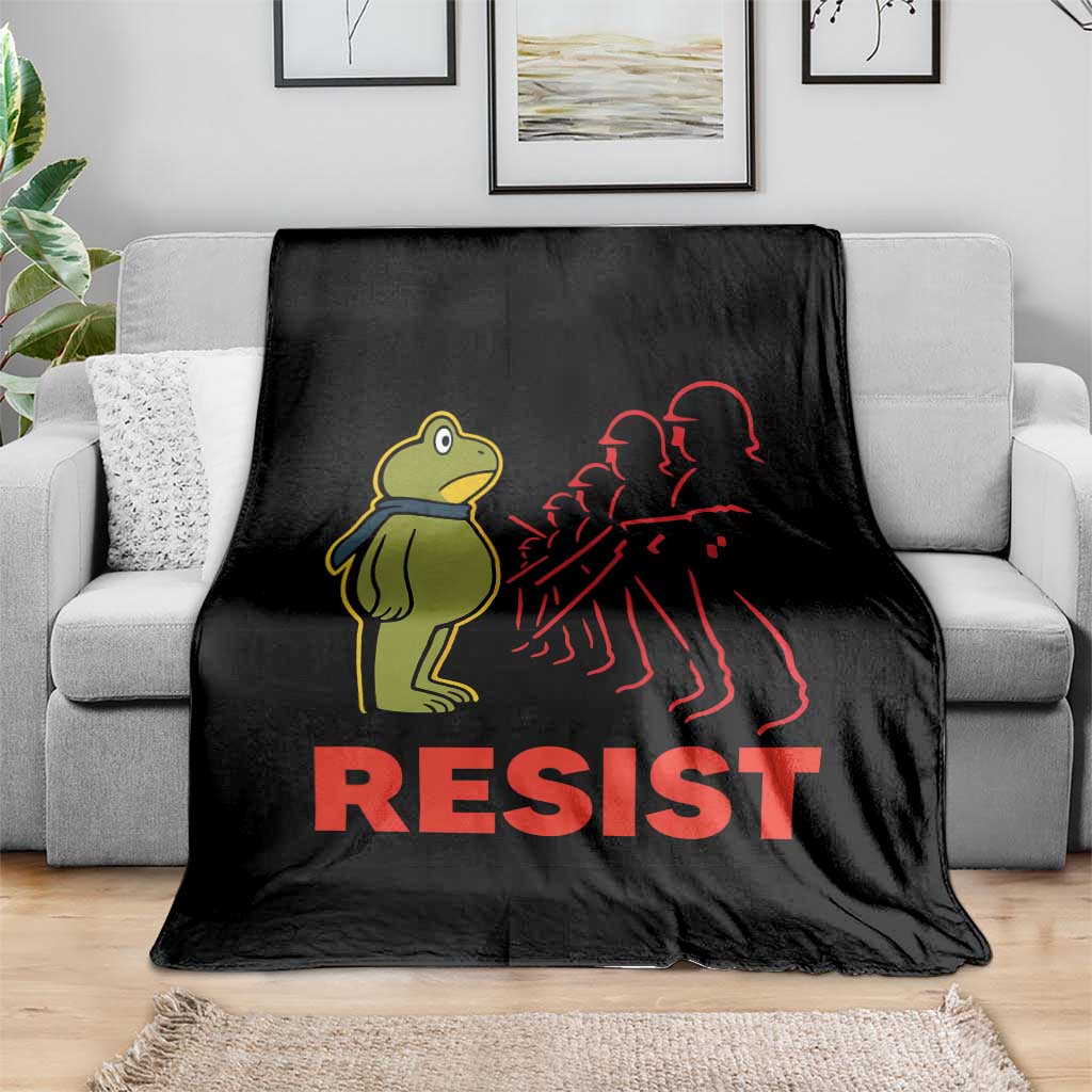 Frog Resist Throw Blanket Free Portland Political Satire - Wonder Print Shop
