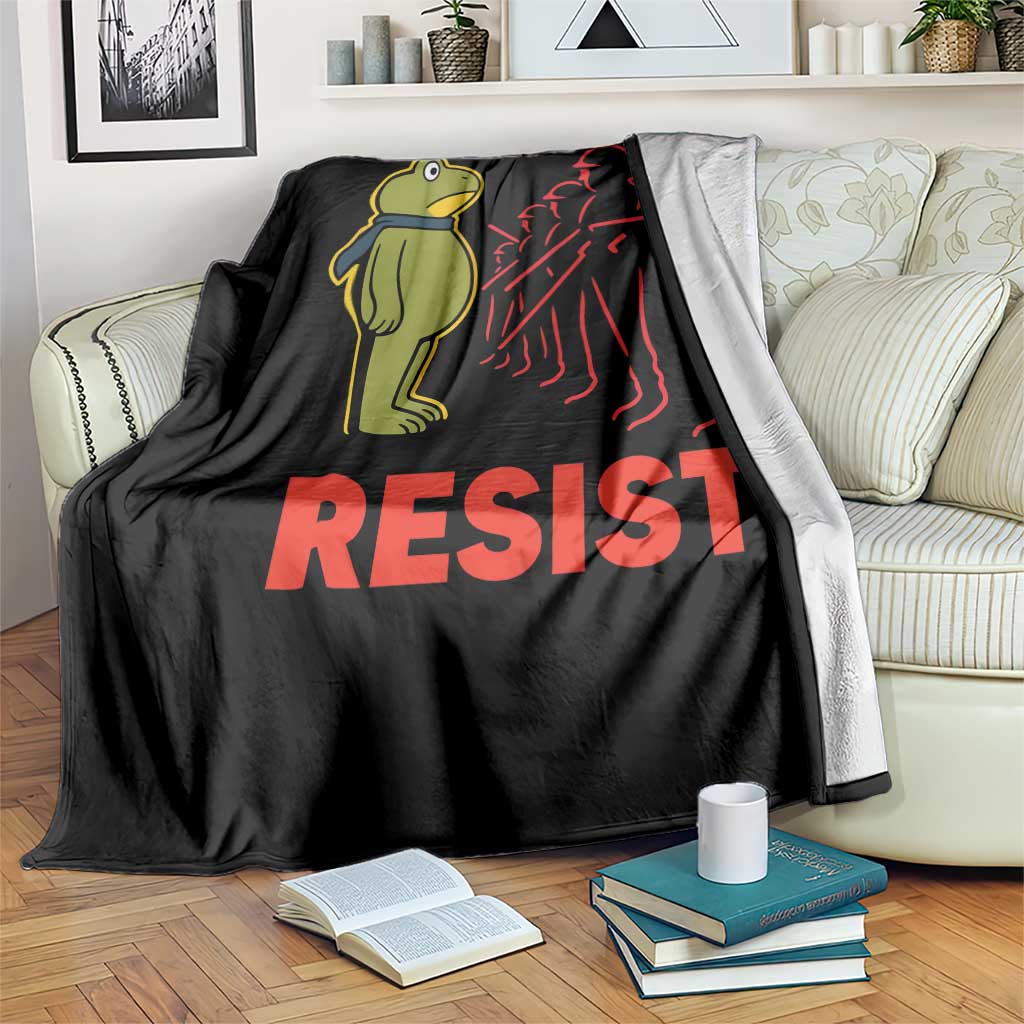 Frog Resist Throw Blanket Free Portland Political Satire - Wonder Print Shop