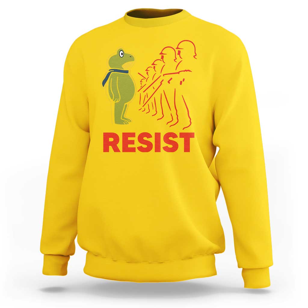 Frog Resist Sweatshirt Free Portland Political Satire - Wonder Print Shop
