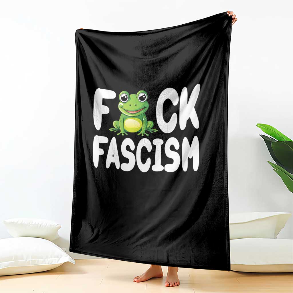 Funny Frog Fck Fascism Throw Blanket Resist Protest Human Rights - Wonder Print Shop