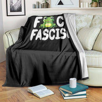 Funny Frog Fck Fascism Throw Blanket Resist Protest Human Rights - Wonder Print Shop
