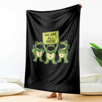 We Are All Frog Throw Blanket Frogs Protest Together Strong - Wonder Print Shop