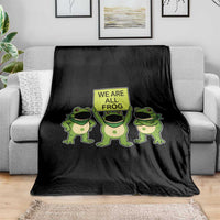 We Are All Frog Throw Blanket Frogs Protest Together Strong - Wonder Print Shop