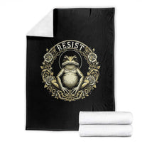 Zen Frog Resist Throw Blanket Sacred Resistance Protest Ornate Style Graphic - Wonder Print Shop