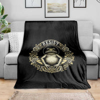 Zen Frog Resist Throw Blanket Sacred Resistance Protest Ornate Style Graphic - Wonder Print Shop