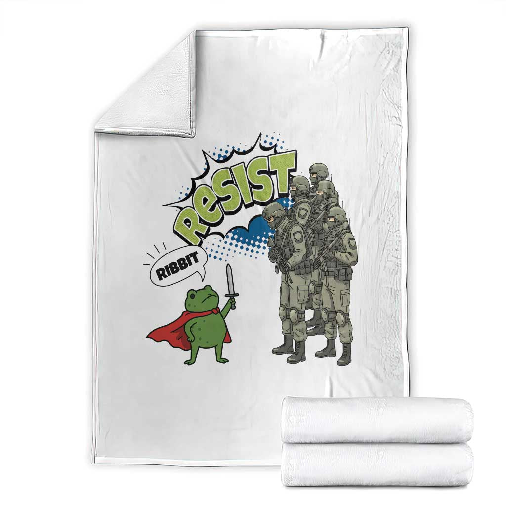 Funny Frog Protest Comic Graphic Throw Blanket Ribbit Resist Stand Against - Wonder Print Shop
